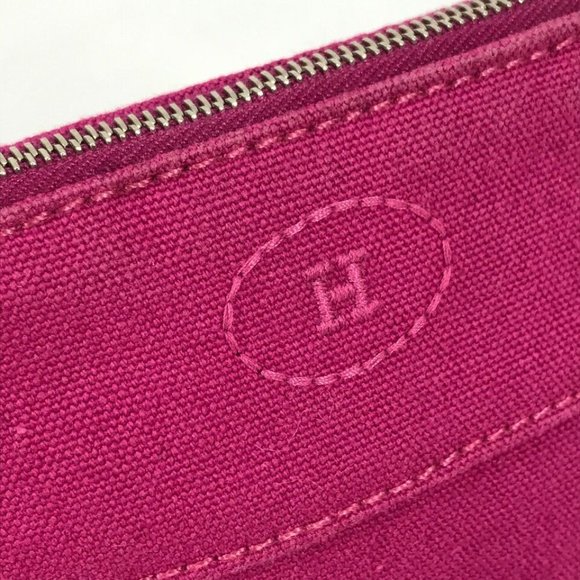 HERMES Bolide pouch mini mini Makeup pouch Cosmetics Pouch Pouch Canvas pink - Picture 10 of 13